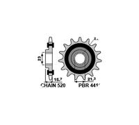 PBR 441G PIGNONE TRASMISSIONE SILENZIATO DENTI 15 PASSO 520 YAMAHA 600 TT-E 1996