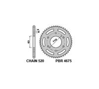 PBR 4675 CORONA TRASMISSIONE ACCIAIO DENTI 43 PASSO 520 KTM 390 DUKE 2022