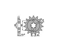 PBR 494 PIGNONE TRASMISSIONE DENTI 14 PASSO 530 CAGIVA 650 ALA AZZURRA 1985