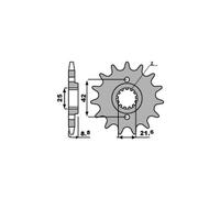 PBR 523 PIGNONE TRASMISSIONE DENTI 13 PASSO 520 KAWASAKI 250 EL (EL252) 2000