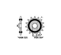 PBR 564G PIGNONE TRASMISSIONE SILENZIATO Z 16 PASSO 525 SUZUKI 600 GSX-R 2009
