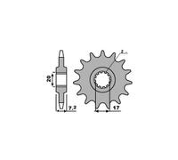 PBR 600M PIGNONE TRASMISSIONE DENTI 14 PASSO 420 PEUGEOT 50 XP6 SM 2001