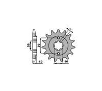 PBR 720 PIGNONE TRASMISSIONE DENTI 14 PASSO 520 CAGIVA 125 MITO EV 1998