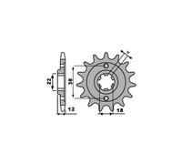 PIGNONE ANTERIORE 721 15 18NC CAGIVA 350 (83-86) (CATENA 530)