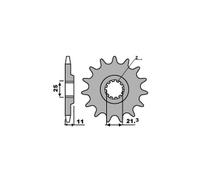 PBR 727 PIGNONE TRASMISSIONE DENTI 14 PASSO 520 HUSQVARNA 350 TE 1993