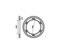 PBR 896 CORONA TRASMISSIONE ERGAL ARGENTO DENTI 52 PASSO 520 KTM 125 MX 1989