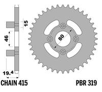 PBR Acciaio per pignoni posteriori Standard - 415, nero