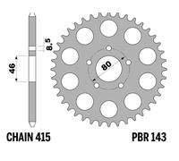 PBR Acciaio per pignoni posteriori Standard - 415, nero