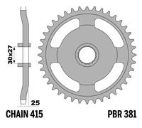 PBR Acciaio per pignoni posteriori Standard - 415, nero