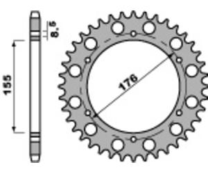 PBR Corona Acciaio Standard C45 4392 - 530