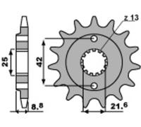 PBR Pignone acciaio standard 525 - 520, taglia 80 mm