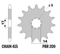PBR Pignone anteriore standard in acciaio - 415