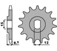 PBR Pignone anteriore standard in acciaio - 415, taglia 10 mm