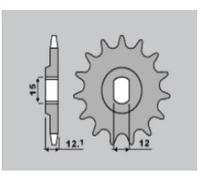 PBR Pignone anteriore standard in acciaio - 428