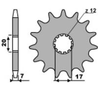 PBR Pignone anteriore standard in acciaio - 428