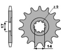 PBR Pignone anteriore standard in acciaio - 428, taglia 10 mm