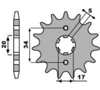 PBR Pignone anteriore standard in acciaio - 428, taglia 10 mm