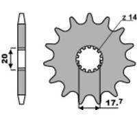 PBR Pignone anteriore standard in acciaio - 428, taglia 10 mm