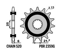 PBR Pignone anteriore standard in acciaio - 520