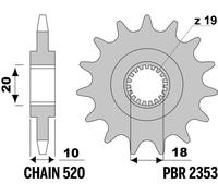 PBR Pignone anteriore standard in acciaio - 520