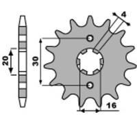 PBR Pignone anteriore standard in acciaio - 520, taglia 10 mm