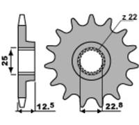 PBR Pignone anteriore standard in acciaio - 520, taglia 10 mm