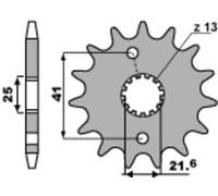 PBR Pignone anteriore standard in acciaio - 520, taglia 10 mm