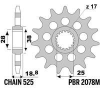 PBR Pignone anteriore standard in acciaio - 525