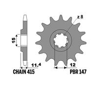 PBR Pignone in acciaio standard 415