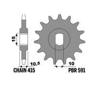 PBR Pignone in acciaio standard 415