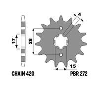 PBR Pignone in acciaio standard 420