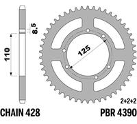 PBR Pignone posteriore Acciaio Standard - 428