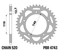 PBR Pignone posteriore Alu rinforzato - 520