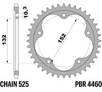 PBR Pignone posteriore in acciaio temperato C45 - 525