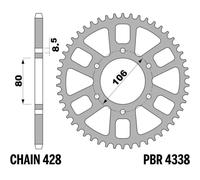 PBR Pignone posteriore ultraleggero in alluminio - 428, nero