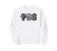 PBS Black Distressed Retro Logo Public Broadcasting Service Felpa