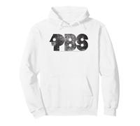PBS Black Distressed Retro Logo Public Broadcasting Service Felpa con Cappuccio