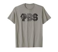 PBS Black Distressed Retro Logo Public Broadcasting Service Maglietta