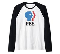 PBS Blue And Red Logo Public Broadcasting Service Maglia con Maniche Raglan