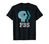 PBS Blue Teal And White Logo Public Broadcasting Service Maglietta