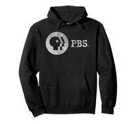 PBS Distressed Vintage Logo Public Broadcasting Service Felpa con Cappuccio