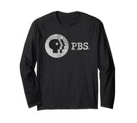 PBS Distressed Vintage Logo Public Broadcasting Service Maglia a Manica