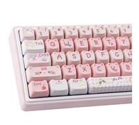 PBT Keycaps 140 Keys Pink Meow Cat Keycaps Dye Sublimation Cute Keycap Mao Profile Custom Keycap for Cherry Gateron MX Swithes Mechanical Gaming Keycaps
