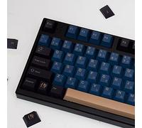 PBT - Set di copritasti giapponesi con estrattore per keycap a 129 tasti, profilo ciliegio, sublimazione della tintura blu, set di keycap samurai per tastiera meccanica da gioco 61/64/68/84/87/96/104