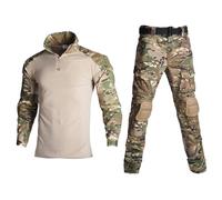 PBTMCD Completo Tattico da Uomo con Gomitiere E Ginocchiere, Camicia Combattimento A Maniche Lunghe Pantaloni for Allenamento Caccia(CP,XXL)