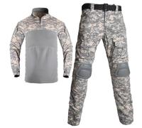 PBTMCD Set da Combattimento Tattico Uomo con Ginocchiere: Camicia Resistente alle Intemperie E Pantaloni Cargo for Missioni All'aperto(4#,XXL)