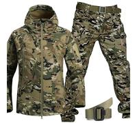 PBTMCD Uniformi Tattiche da Uomo Set di Tute Combattimento Militari Impermeabili Giacca Softshell Pantaloni Abiti Caccia(G,3XL)
