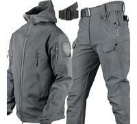 PBTMCD Uniformi Tattiche da Uomo Set di Tute Combattimento Militari Impermeabili Giacca Softshell Pantaloni Abiti Caccia(F,L)