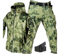 PBTMCD Uniformi Tattiche da Uomo Set di Tute Combattimento Militari Impermeabili Giacca Softshell Pantaloni Abiti Caccia(B,XL)