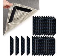 PBUSPU 24 PCS Antiscivolo per Tappeti, Adesivo Antiscivolo Sottotappeto per Tappeti, Riutilizzabili Antiscivolo Tappeto,per Tappeti per Pavimenti in Fissare Il Tappeto Nero